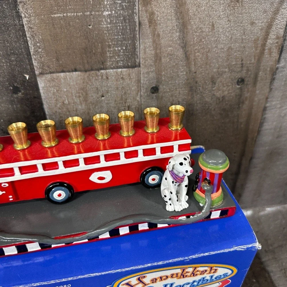 2011 Aviv‎ Judaica By Jessica Children’s Fire Truck Engine Hanukkah Menorah, .
